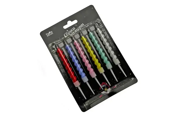 Свічки для торту 04039 "Спіральки" 6шт. ТМ "Твоя забава" купити