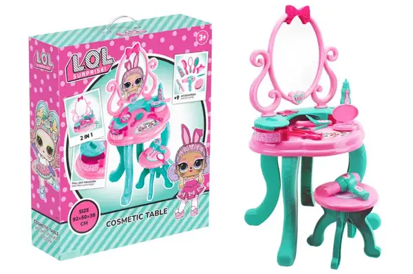 Косметичний столик з дзеркалом 2666 "LOL" на ніжках, в коробці ТЕХНОК купити
