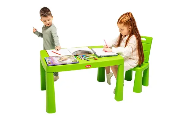 Стіл дитячий зі стільцем 04660/2 "Граємось та навчаємось" з конструктором 397 дет., зелений DOLONI купити недорого в Україні, фото 6