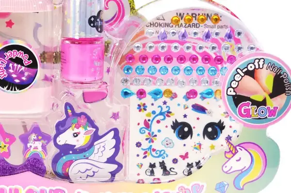 Манікюрний набір T043U лампа, сушарка для лаку з ЮСБ кабелем, наліпки на нігті, лак світиться у темряві, аксес., короб.35*20*5 см купити недорого в Україні, фото 4