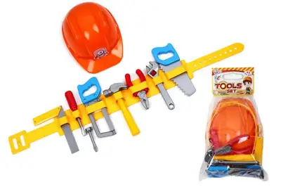 Набір інструментів 4401 11 предметів, з каскою і поясом, в кульку ТЕХНОК купити