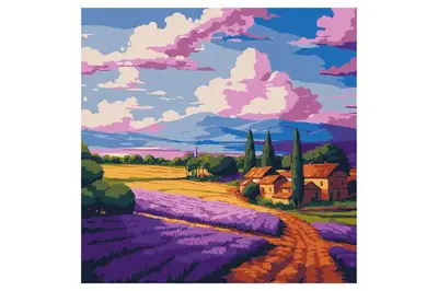 Набір для розпису по номерах 30x30 см KHO6345 "Лавандове поле" Ideyka купити