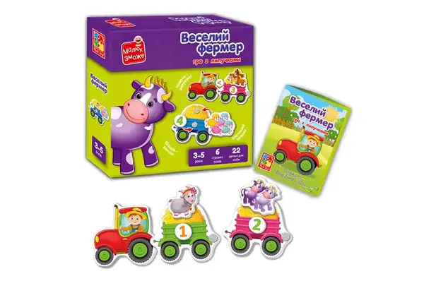 Гра розвиваюча з липучками "Веселий фермер" VT2100-13 Vladi Toys купити