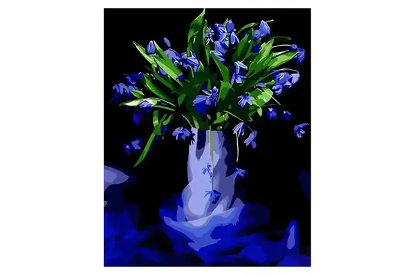 Набір для розпису по номерах Сині проліски на чорному фоні розміром 40х50 см (AH1005) Strateg купити