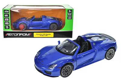Машина металічна 68243A "Автопром",1:24 Porsche 918 Spyder, батарейки світло, звук, відкриваються двері, капот, коробка 25*12,5*10 см купити