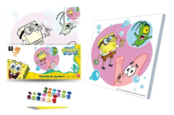 Набір для розпису по номерах 30х30 см QB913-016 "Губка Боб: Лови позитив!" qbee купити