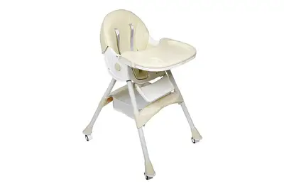 Стільчик для годування Kidoro One (ST-6540) Beige, з екошкіри на колесах, у коробці р.52x25x43 см купити
