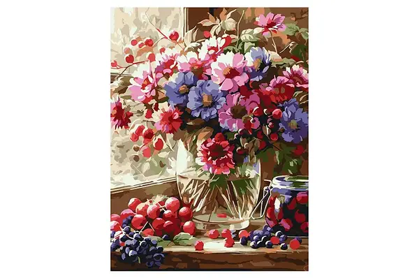 Набір для розпису по номерах "Букет і фрукти" KHO5693 30х40см IDEYKA купити