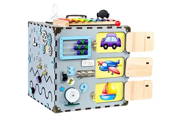 Бізікуб з роботом Сірий 30х30 см купити