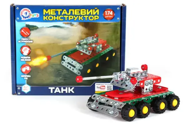 Конструктор металевий 4951 "Танк" 174 дет. в коробці ТЕХНОК купити недорого в Україні, фото 2