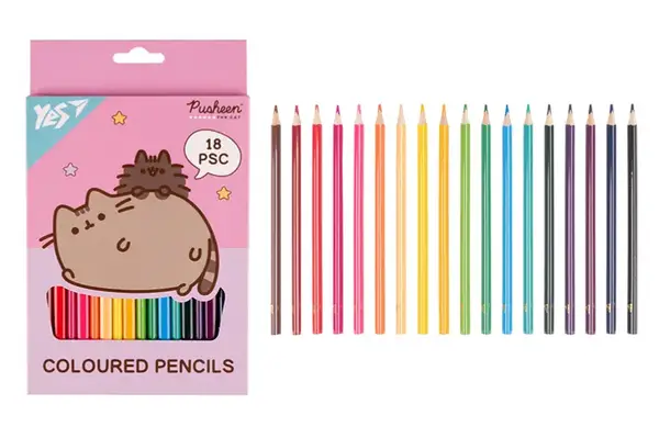Олівці кольорові Yes 18 кольорів Pusheen рожевий 290733 купити