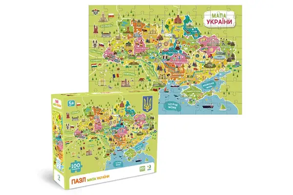 Пазли - 100 елм. - 300706 "Мапа України" DoDo купити недорого в Україні, фото 2