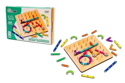 Дерев'яна "Геометрична Розвиваюча Дошка" Puz-27260, 56 комбінацій PuzzleOk купити