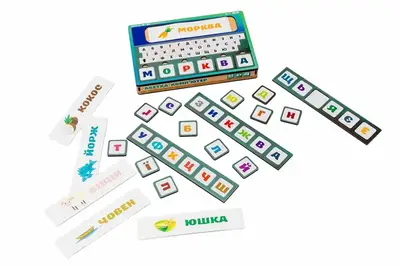 Дерев'яна "Абетка Комп'ютер", Puz-73913 складання слів р. 23х15х3 см PuzzleOk купити