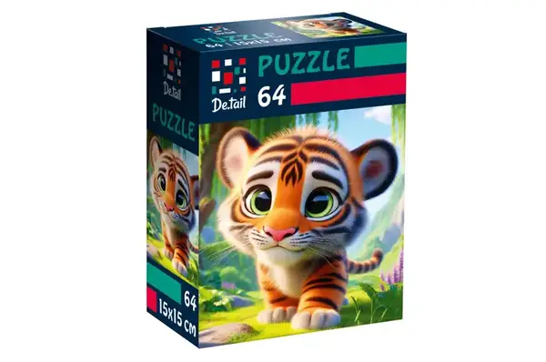 Пазли De.tail. Миле тигреня. 64 деталі DT1234-15 (укр) Vladi Toys купити недорого в Україні, фото 3