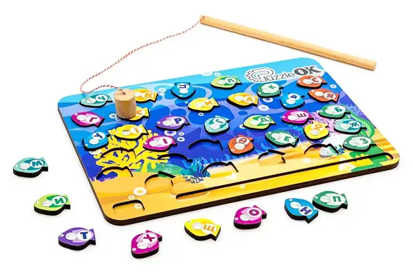 Риболовля-Абетка АртА4-40272, дерев'яна розмір 26.5х18.5х2.5 см PuzzleOk купити