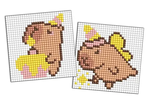 Набір з алмазною мозаїкою 9x9 см AMS1162 "Капібара веселиться" на самоклеючій основі Ideyka купити недорого в Україні, фото 2