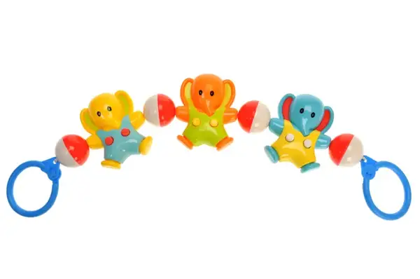 Брязкальце на коляску 6356B "Слоники" в кульку р.40x10x2 см YG Toys купити