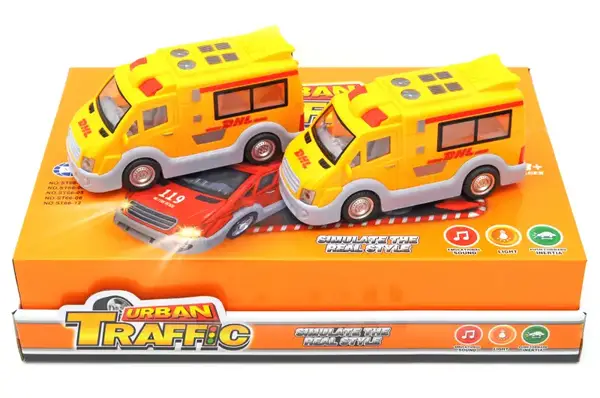 Машина "Служба доставки" інерційна, музична, зі світлом, в блоці 6шт. ST66-12 р.39*26*9см. купити