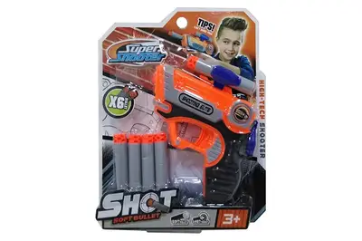 Бластер на поролонових патронах на блістері 0893 р.21,9*19,2*4см купити