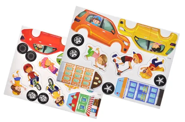 Настільна магнітна гра QB600-001 "Місто" 42 магніти та магнітна дошка qbee купити недорого в Україні, фото 2