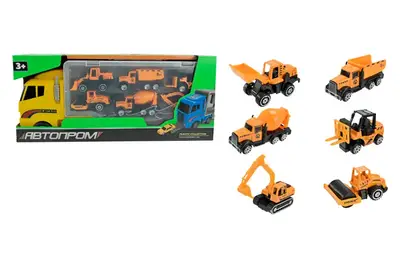 Трейлер із машинками, PS006-4 в коробці р. 34,5x14,9x9,5 см "Автопром" купити