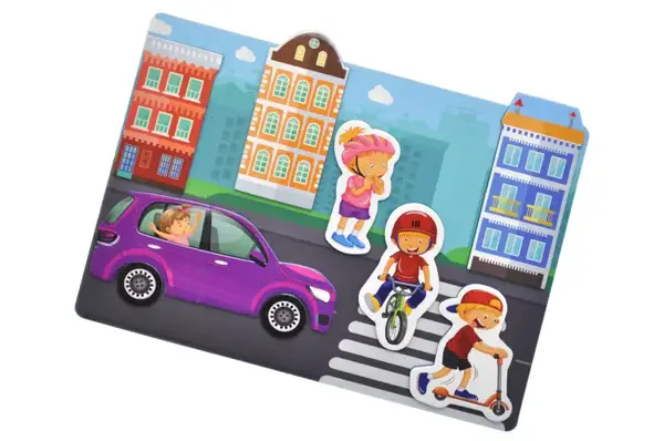 Настільна магнітна гра QB600-001 "Місто" 42 магніти та магнітна дошка qbee купити недорого в Україні, фото 4