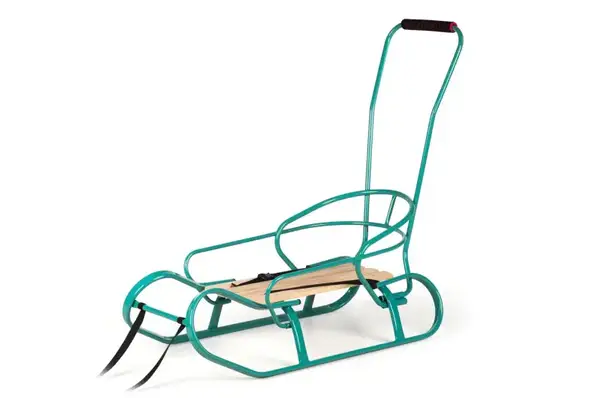 Санки "Експрес" зі спинкою та ручкою, бірюзові VITAN купити