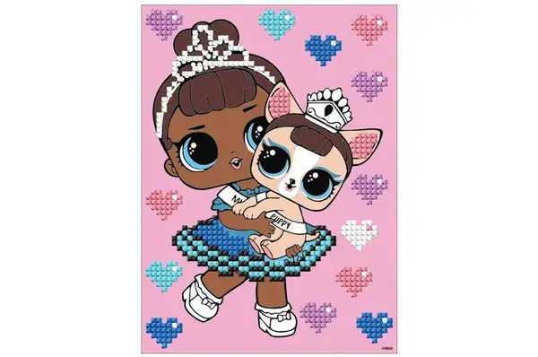 Набір з алмазною мозаїкою (вибірковою) "L.O.L. Surprise! Miss Baby With Miss Puppy" AML1201 15x20см IDEYKA купити