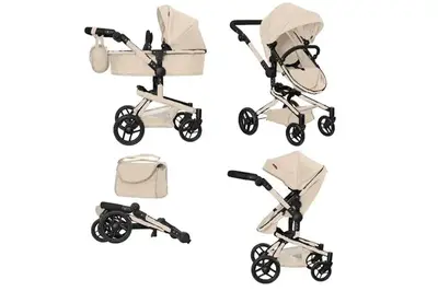 Коляска для ляльки 9695 FORTUNA 2в1 CREAM з сумкою метал. кор.54.5x14.5x38.5 CARRELLO купити