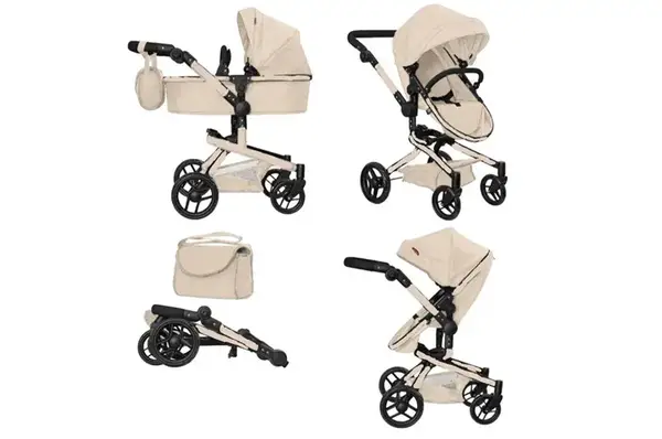 Коляска для ляльки 9695 FORTUNA 2в1 CREAM з сумкою метал. кор.54.5x14.5x38.5 CARRELLO купити