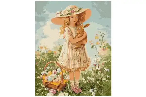 Набір для розпису по номерах 40х50см KHO5187"Дівчинка з кроликом" IDEYKA купити