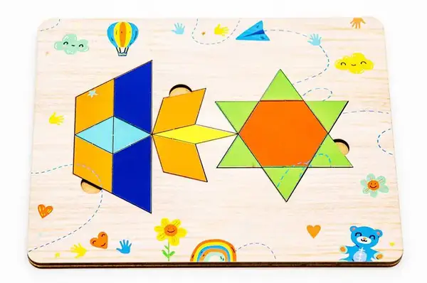 Головоломка дерев'яна Puz-90190 "Танграм Квіточка" р. 17х14х0,6 см PuzzleOk купити