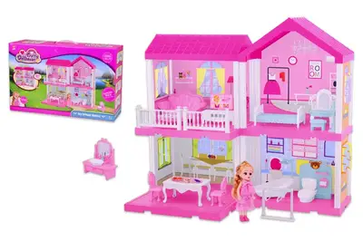 Будинок (2 поверхи, меблі, лялька) в коробці 668-5A р.48*13,5*29,5см купити