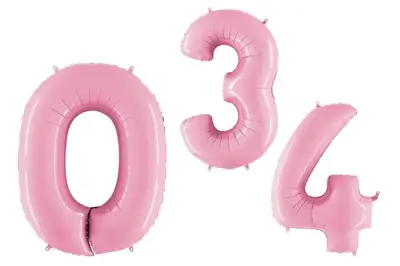 Фольгована кулька цифра в асортименті рожева Pastel 40" (100 см) 1 шт купити