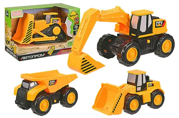 Будівельна техніка 7956ABCD "Автопром" інерційна, на батарейках: світло і звук, 4 види, в коробці 20,5*11*14 см купити