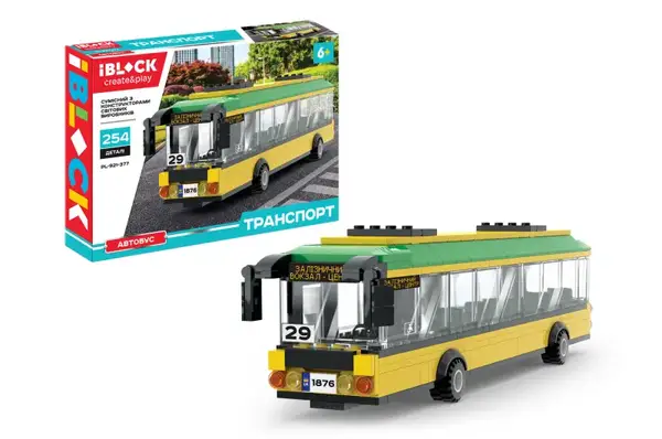 Конструктор IBLOCK PL-921-377 ТРАНСПОРТ Автобус 254 деталей, інструкція та наліпки у комплекті в купити