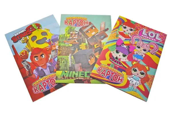 Картон кольоровий А4 9 аркушів POLLY купити