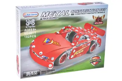 Конструктор металевий 821-1 "Спортивна машина" 193 дет. в коробці р.24,5x4x18 см YG Toys купити