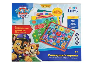 Електровікторина KH55/004L "Paw Patrol", відповіді на завдання на картках, у коробці р.32x31x4.5см купити