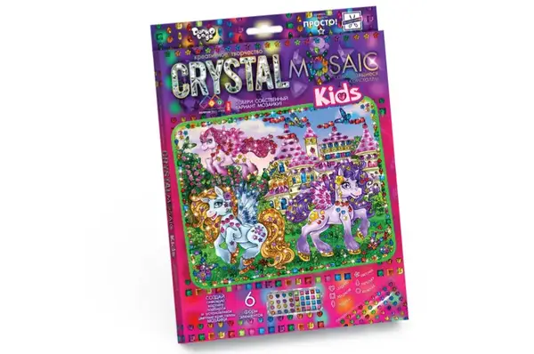 Набір для творчості CRMk-01-01,02,03,04...10 "CRYSTAL MOSAIC KIDS" DANKO купити недорого в Україні, фото 3