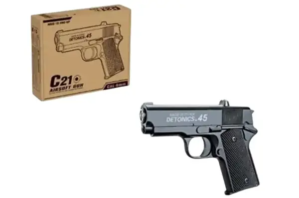 Пістолет C21 металевий, кульки, у коробці 20x15x4,5 см купити