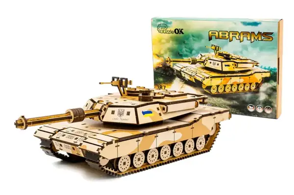 Конструктор Puz-26917 "ABRAMS" дерев'яний, 187 дет., розмір 28х11х10 см PuzzleOk купити