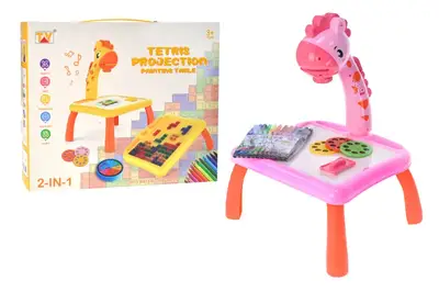 Дитячий стіл для малювання "Жираф" з проектором та мозаїкою в коробці 2200-2 р.28*11,5*23,5см купити