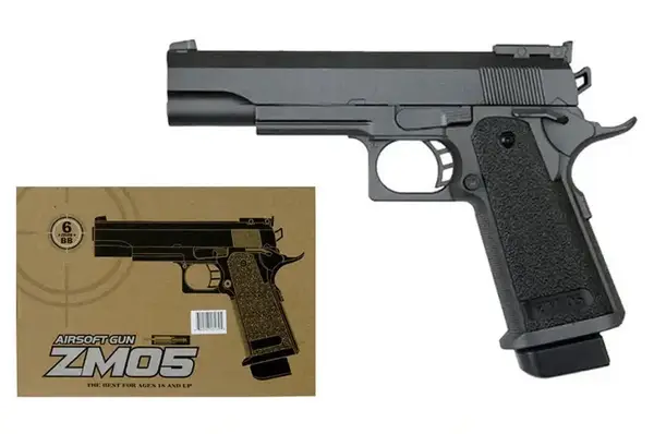 Пістолет CYMA ZM05 з пульками, металевий, коробка 22*4*15 см купити