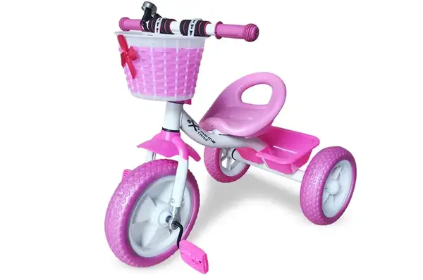 Триколісний велосипед TR2603 колеса 10'' та 8'', два кошика, дзвіночок, 4 кольори купити недорого в Україні, фото 3