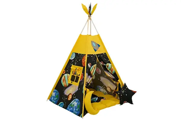 Вігвам - намет дитячий "Космос" пишний килимок, фіксатор, 2 подушки купити