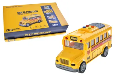 Автобус JS201J інерційний, озвучений, зі світлом, в дисплеї 6 шт. р.40x24x10 см YG Toys купити