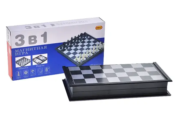 Шахи магнітні 3в1, в коробці 8188-10 р. 25*25*2,2 см купити