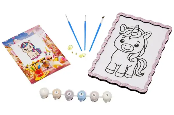 Набір для розпису по номерах Puz-22981 "Єдиноріг" дерев'яний, формат А5 PuzzleOk купити